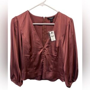 NWT Express Satin Mauve Blouse S